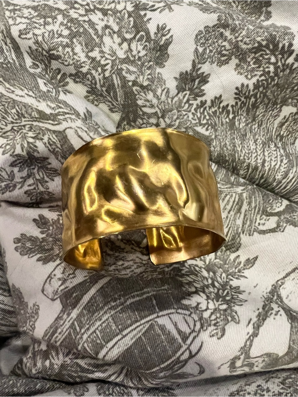 Gold-tone Hammered Cuff Bracelet